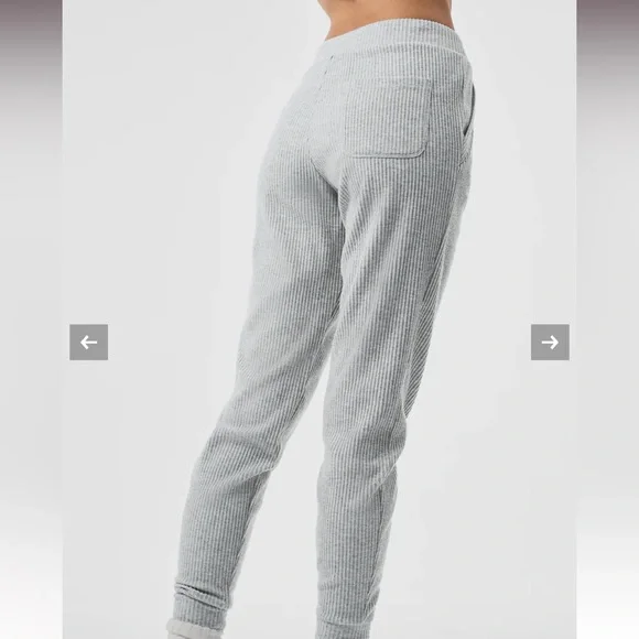 Alo Gray Ribbed Joggers Muse sweatpants - Picture 2 of 2